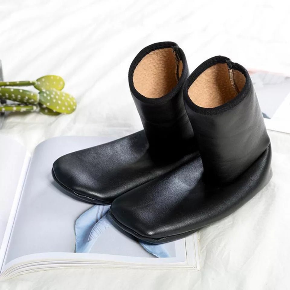 2 Pairs Winter Warm PU Leather Thermal Non - Slip Indoor Soft Floor Socks - AuraVibezs.store
