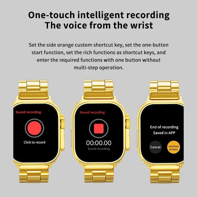 24K Gold Series Watch 8 Ultra Smartwatch - AuraVibezs.store