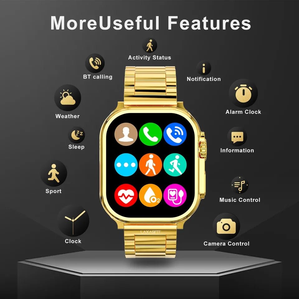 24K Gold Series Watch 8 Ultra Smartwatch - AuraVibezs.store