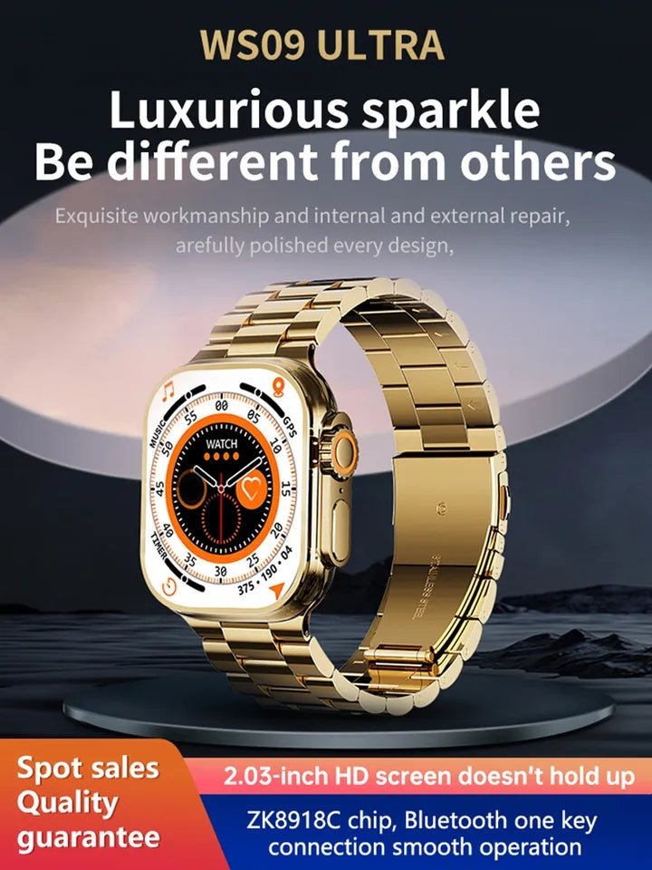 24K Gold Series Watch 8 Ultra Smartwatch - AuraVibezs.store