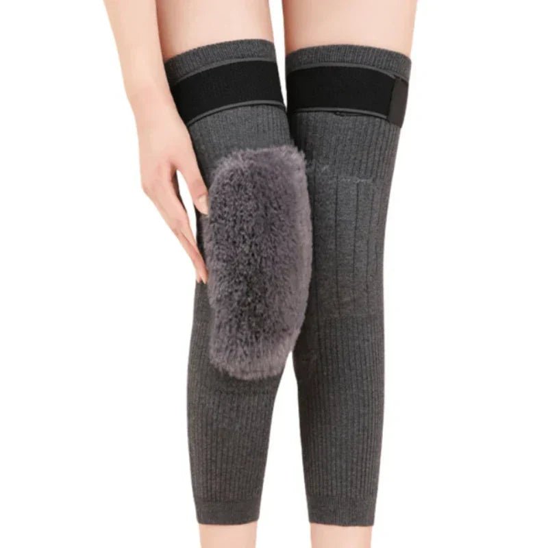 2 PCS Non - Slip Cashmere Wool Knee Pads Brace Leg Warmer with Strap Adjustable for Men & Women - AuraVibezs.store