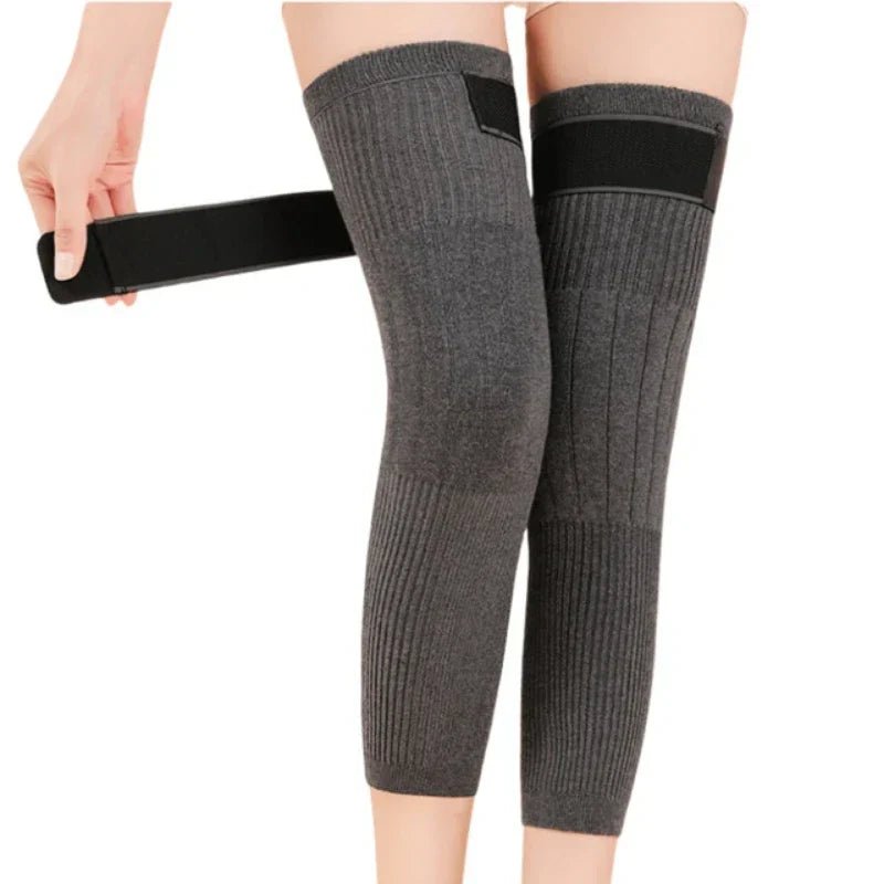 2 PCS Non - Slip Cashmere Wool Knee Pads Brace Leg Warmer with Strap Adjustable for Men & Women - AuraVibezs.store