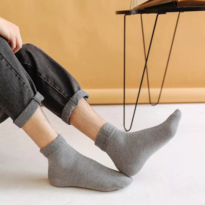 5 Pair Men's Winter Soft Thick Warm Fleece Thermal Socks - AuraVibezs.store