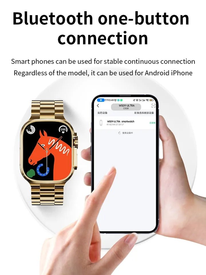 24K Gold Series Watch 8 Ultra Smartwatch - AuraVibezs.store