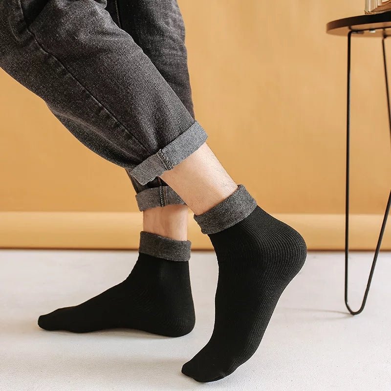 5 Pair Men's Winter Soft Thick Warm Fleece Thermal Socks - AuraVibezs.store