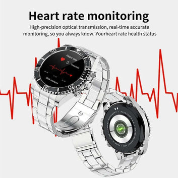 Men's Bluetooth Smart Watch with Rotating Bezel and Health Tracker