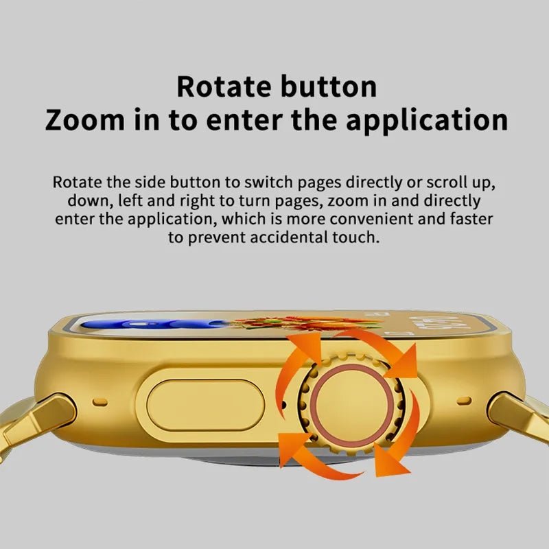 24K Gold Series Watch 8 Ultra Smartwatch - AuraVibezs.store