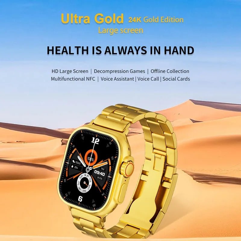 24K Gold Series Watch 8 Ultra Smartwatch - AuraVibezs.store