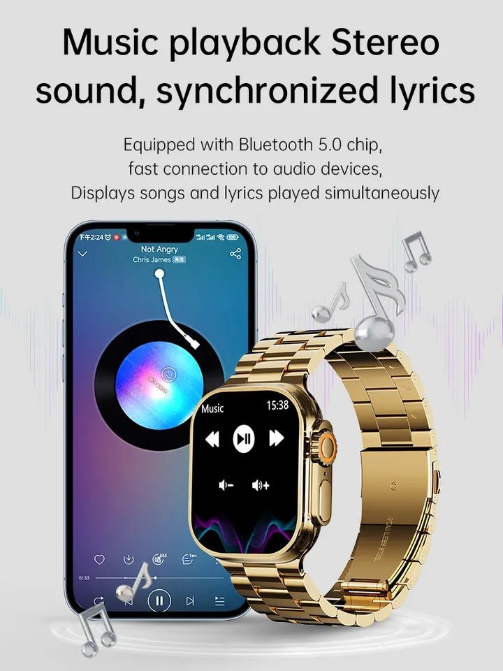 24K Gold Series Watch 8 Ultra Smartwatch - AuraVibezs.store