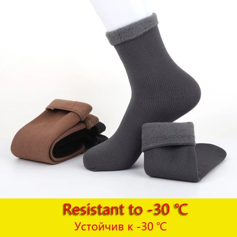 5 Pair Men's Winter Soft Thick Warm Fleece Thermal Socks - AuraVibezs.store