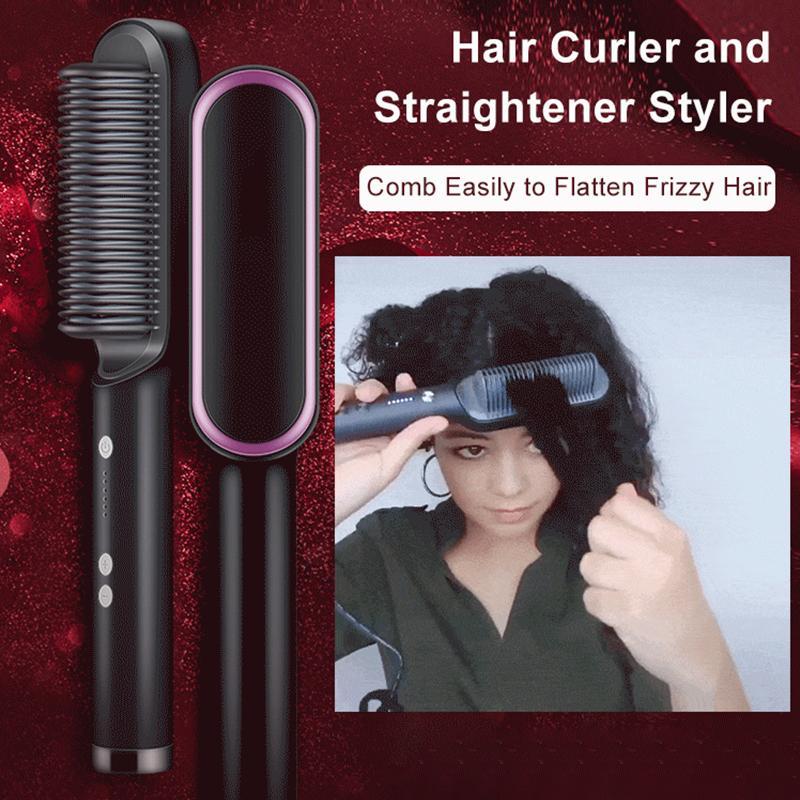 Multifunctional 2 - in - 1 Professional Hair Straightener Comb - (FREE DELIVERY) - AuraVibezs.store