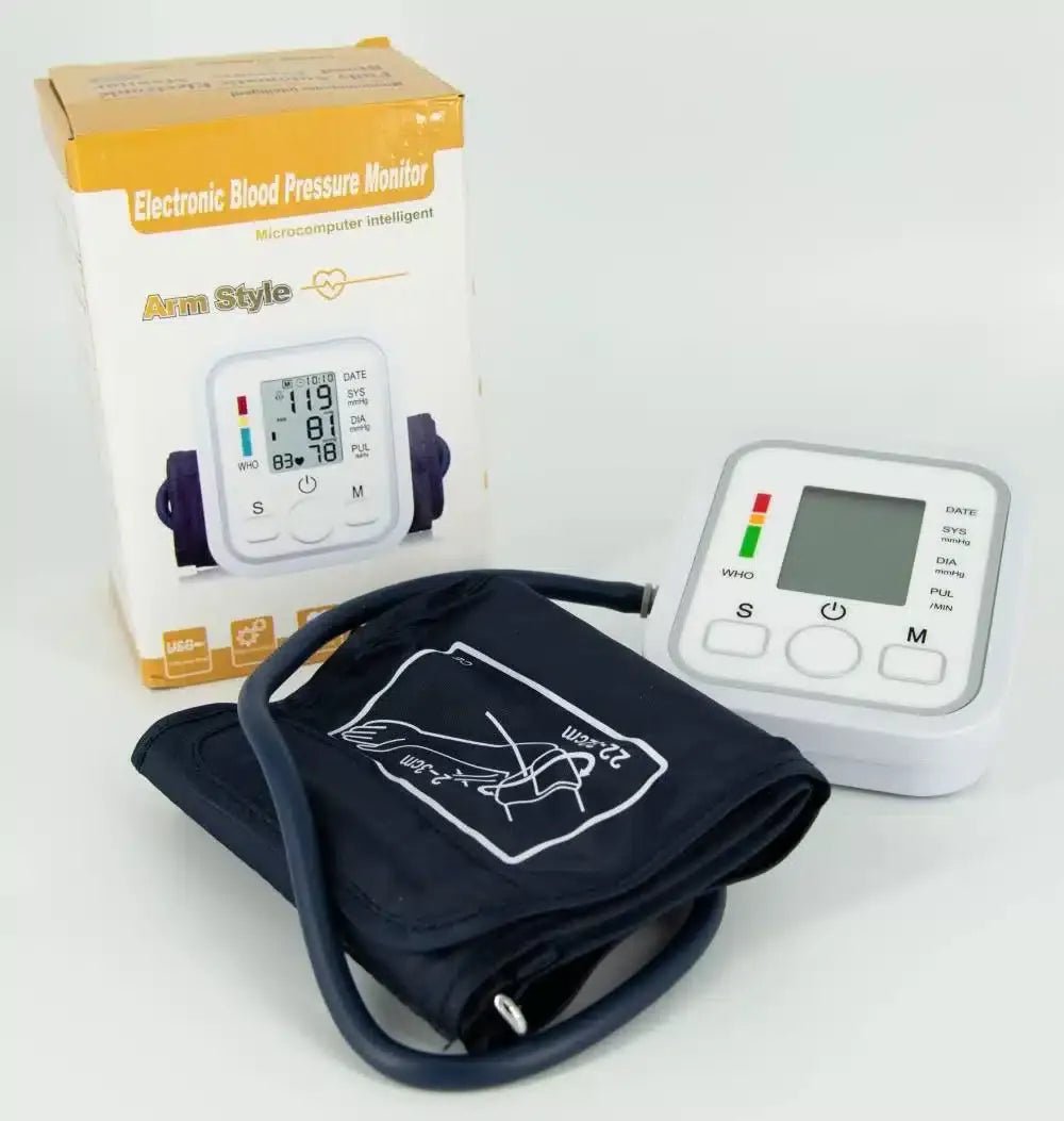 Electronic Blood Pressure Monitor – Arm Style 30 %Off ✔ Allow To Open Parcel ✔ 15-Day Checking Warranty ✔ 3 Months Guaranty ✔ Cash On Delivery - AuraVibezs.store