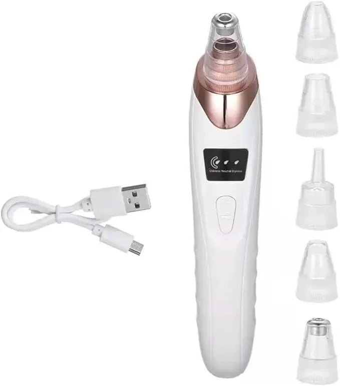 Black head Remover - 5 in 1 Rechargeable Blackhead Remover - Acne Remover - Vacuum Suction - AuraVibezs.store