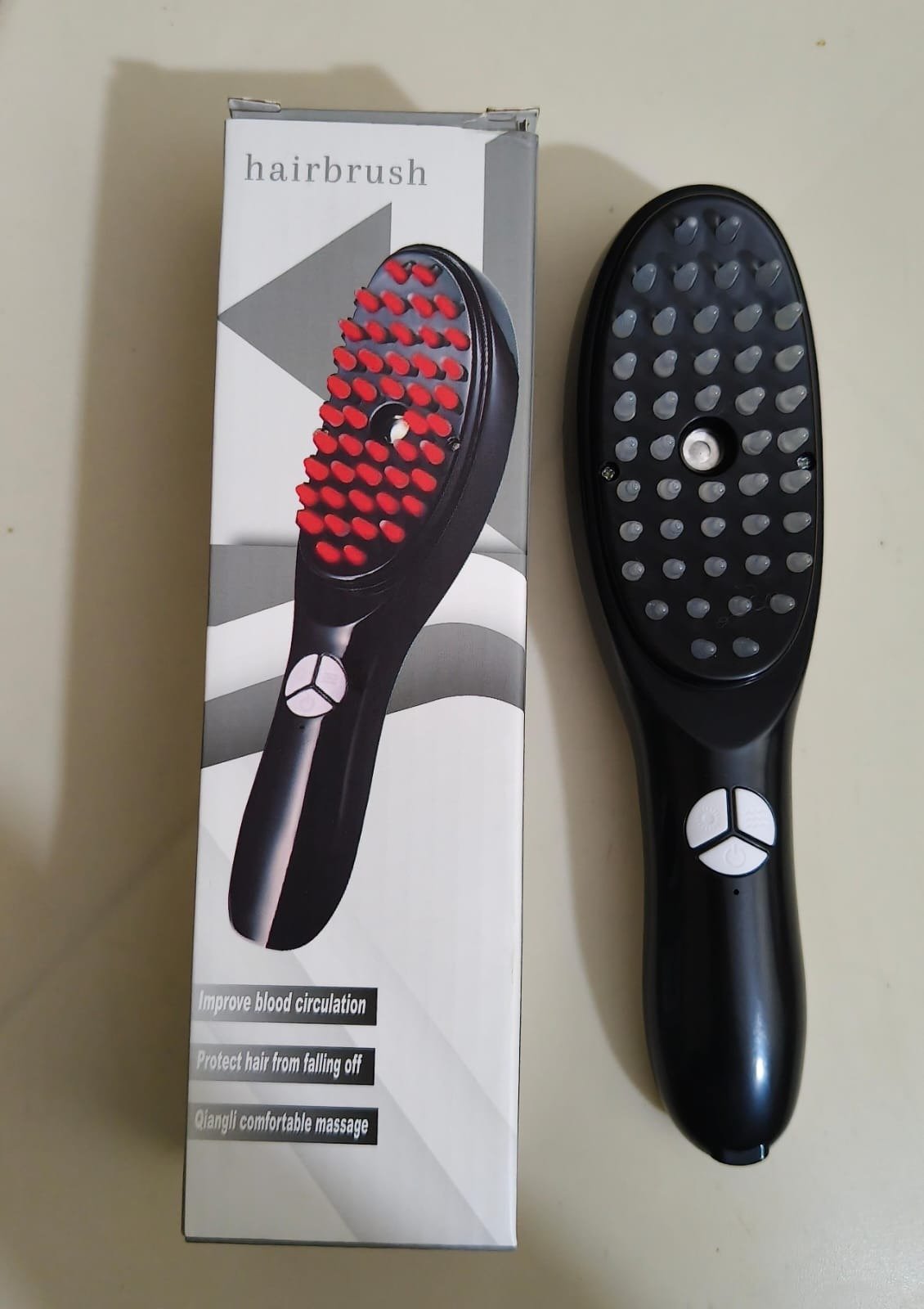 Electric Massage Comb Blue & Red Light Therapy, Vibration Brush, Spray & Negative Ion Scalp Massager (Rechargeable) - AuraVibezs.store