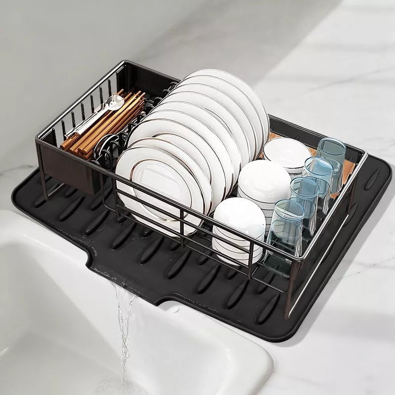 Drainpro Dish Drying Mat for Kitchen Counter, Easy Clean Waterproof Silicone Mat | 30 % Off Free Delivery |Allow TO OPen - AuraVibezs.store