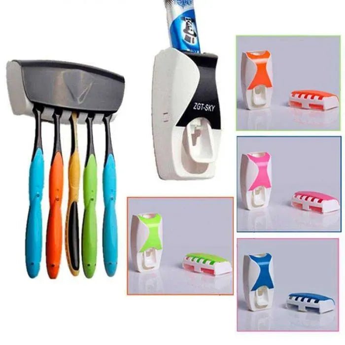 Best Quality Set of Toothpaste Dispenser & Brush Holder - AuraVibezs.store