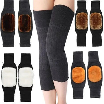 Winter Knee Warmer 1 Pair (2 Pcs) Unisex Wool Elastic Thermal Knee 1 Pair (2 Pcs)
