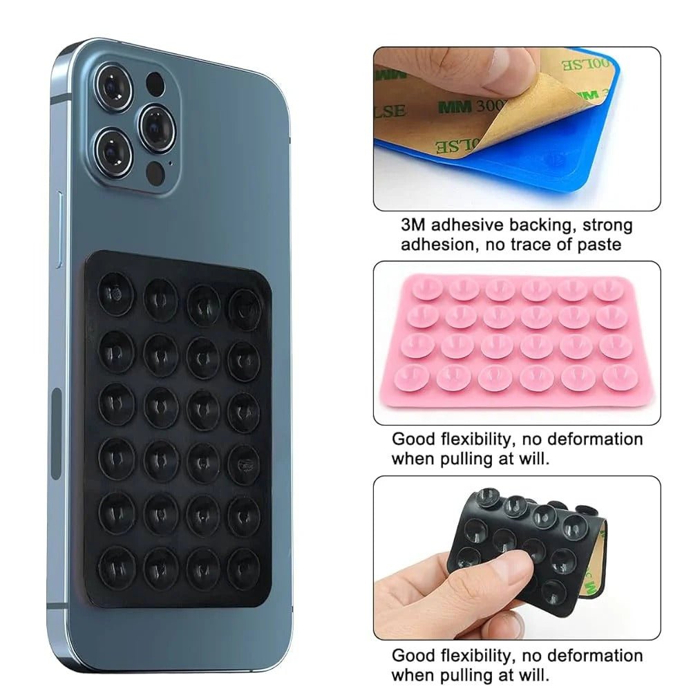 Silicone Suction Cup Phone Holder,2 Silicone Suction Pad Buy 1 get 1 free - AuraVibezs.store