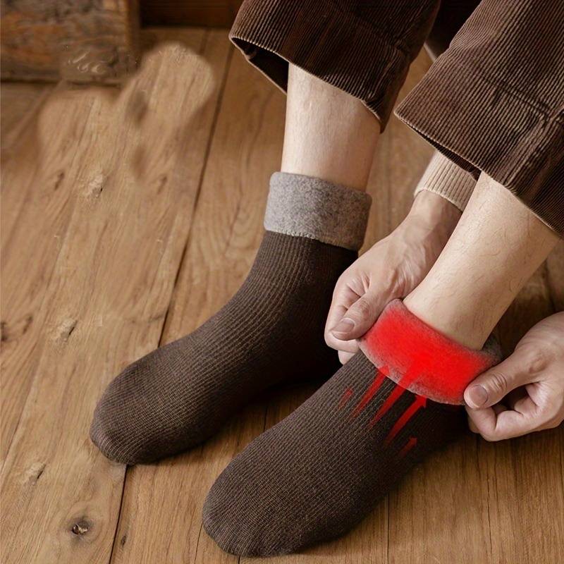 5 Pair Men's Winter Soft Thick Warm Fleece Thermal Socks - AuraVibezs.store